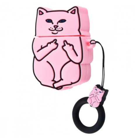 Чехол для AirPods 1/2 "Fuck cat pink" Чехол для AirPods 1/2 "Fuck cat pink"